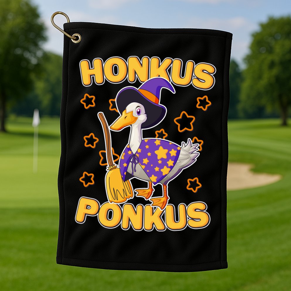 Funny Halloween Honkus Ponkus Duck Golf Towel