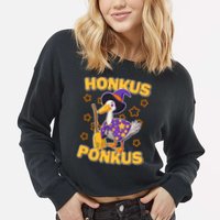 Funny Halloween Honkus Ponkus Duck Cropped Pullover Crew