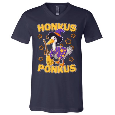 Funny Halloween Honkus Ponkus Duck V-Neck T-Shirt