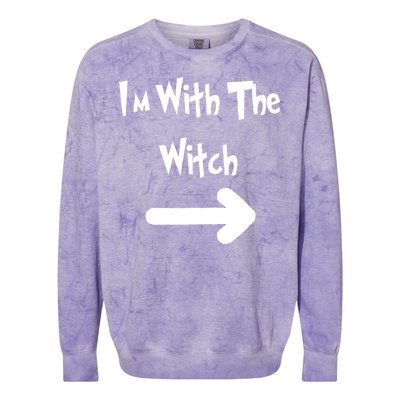 Funny Halloween I'm With The Witch  Colorblast Crewneck Sweatshirt