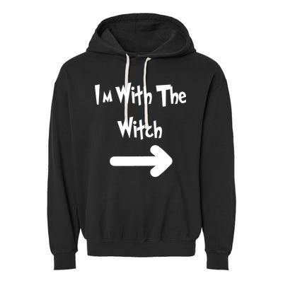 Funny Halloween I'm With The Witch  Garment-Dyed Fleece Hoodie
