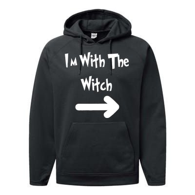 Funny Halloween I'm With The Witch  Performance Fleece Hoodie