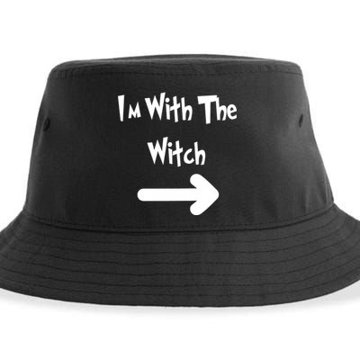 Funny Halloween I'm With The Witch  Sustainable Bucket Hat