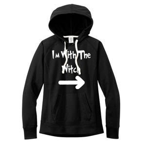 Funny Halloween I'm With The Witch  Women's Fleece Hoodie