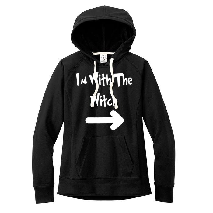 Funny Halloween I'm With The Witch  Women's Fleece Hoodie