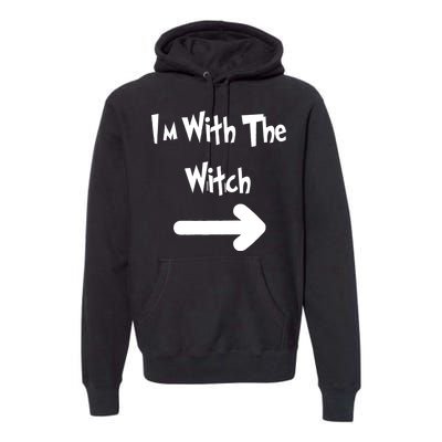 Funny Halloween I'm With The Witch  Premium Hoodie