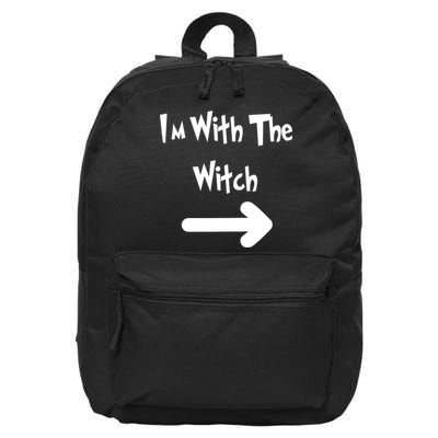 Funny Halloween I'm With The Witch  16 in Basic Backpack