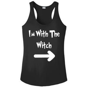 Funny Halloween I'm With The Witch  Ladies PosiCharge Competitor Racerback Tank