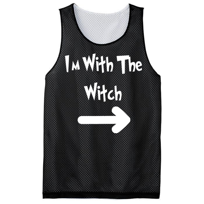 Funny Halloween I'm With The Witch  Mesh Reversible Basketball Jersey Tank