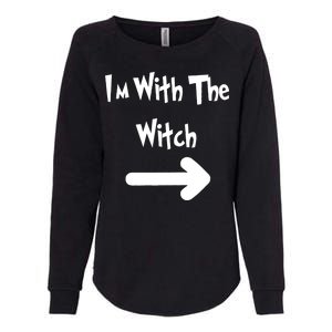 Funny Halloween I'm With The Witch  Womens California Wash Sweatshirt