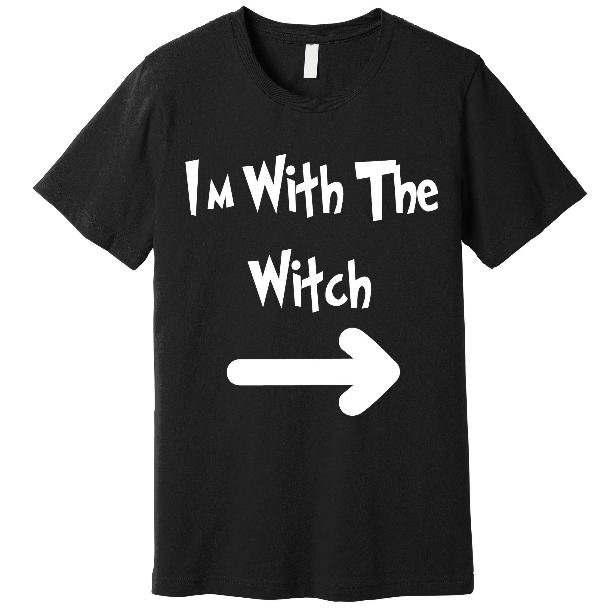 Funny Halloween I'm With The Witch  Premium T-Shirt