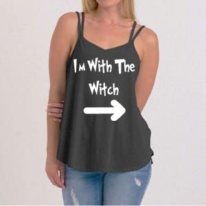 Funny Halloween I'm With The Witch  Women's Strappy Tank