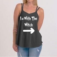 Funny Halloween I'm With The Witch  Women's Strappy Tank