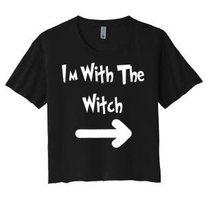 Funny Halloween I'm With The Witch  Women's Crop Top Tee