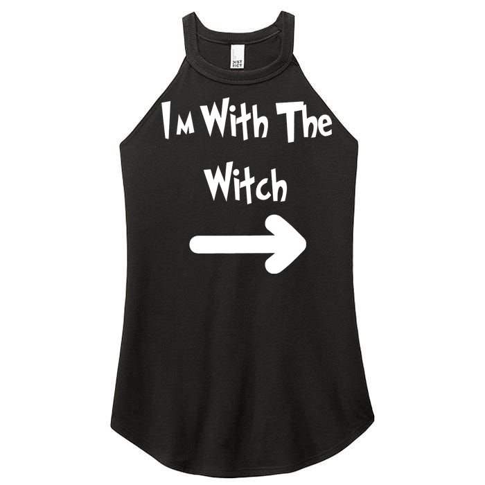 Funny Halloween I'm With The Witch  Women's Perfect Tri Rocker Tank