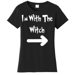 Funny Halloween I'm With The Witch  Women's T-Shirt