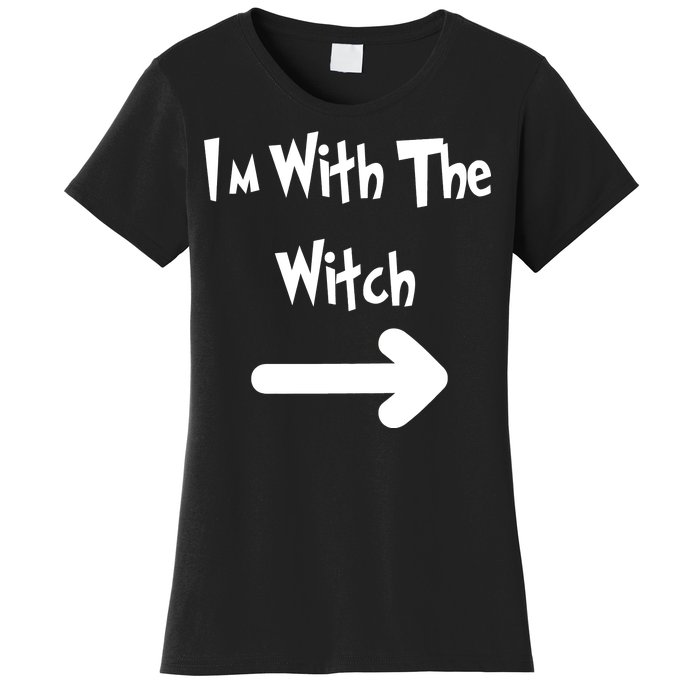 Funny Halloween I'm With The Witch  Women's T-Shirt