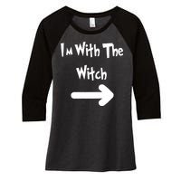 Funny Halloween I'm With The Witch  Women's Tri-Blend 3/4-Sleeve Raglan Shirt