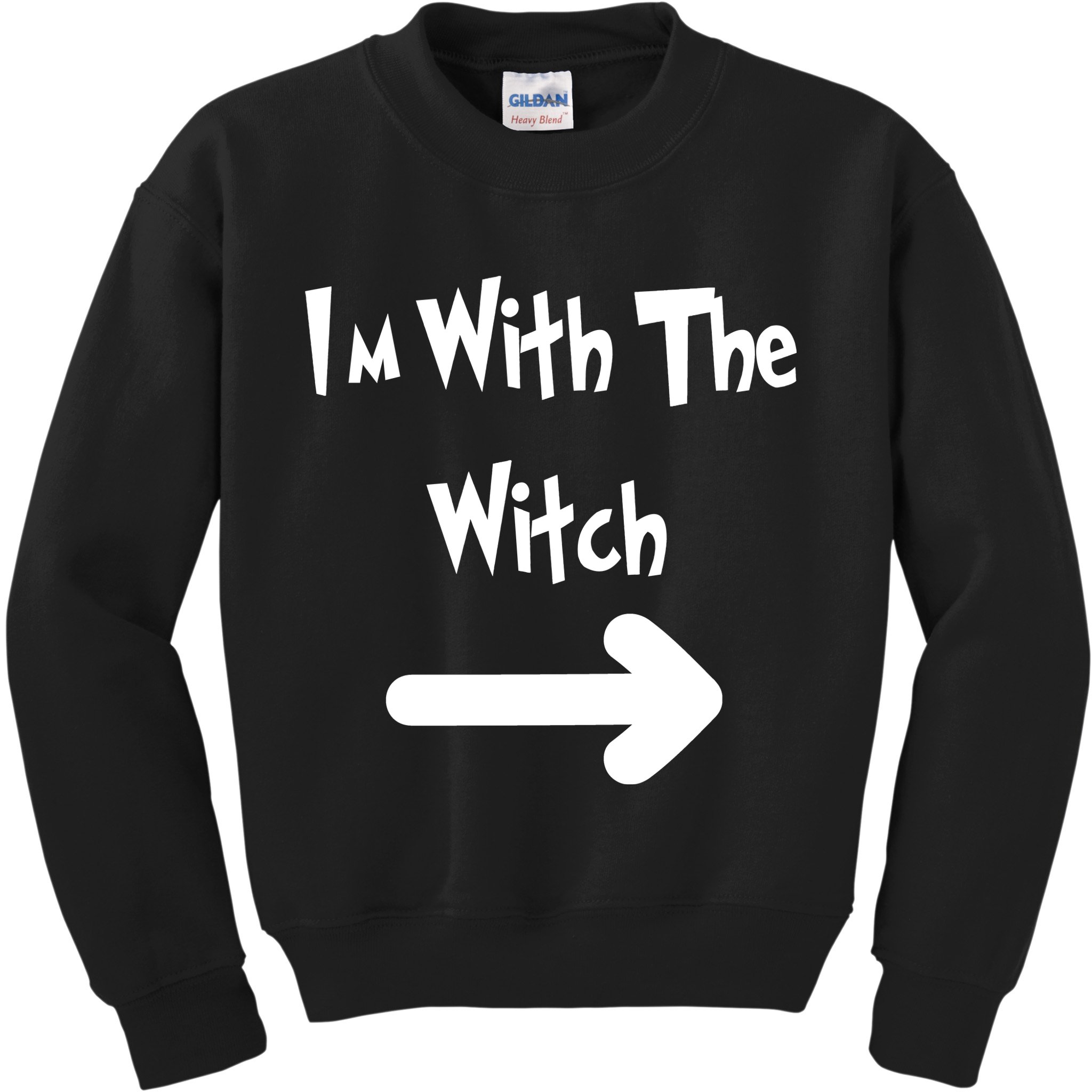 Funny Halloween I'm With The Witch  Kids Sweatshirt