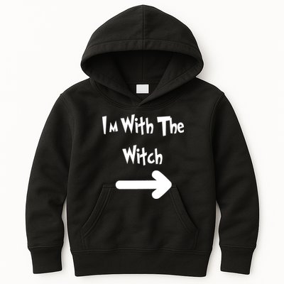 Funny Halloween I'm With The Witch  Kids Hoodie