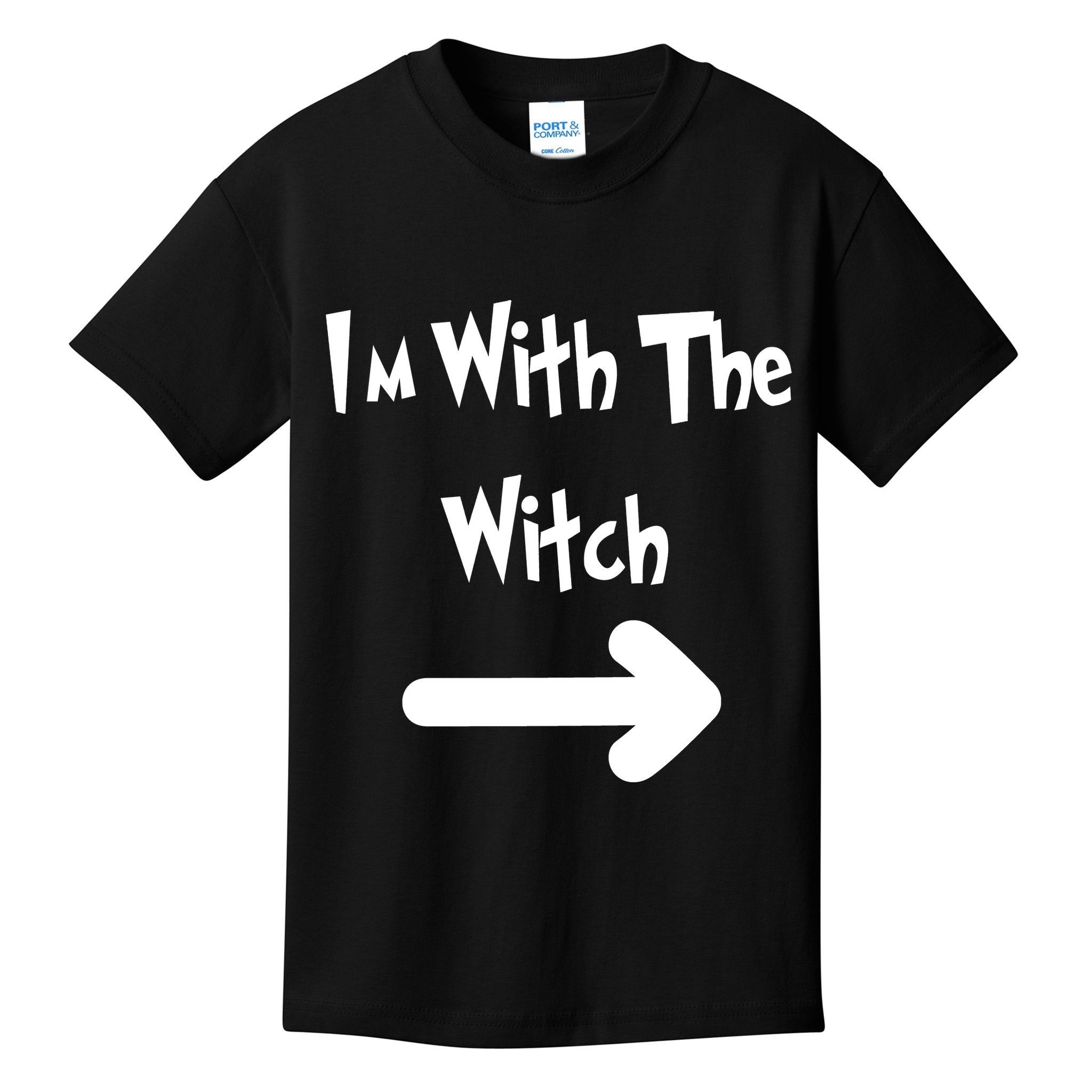 Funny Halloween I'm With The Witch  Kids T-Shirt