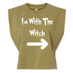 Funny Halloween I'm With The Witch  Garment-Dyed Women's Muscle Tee