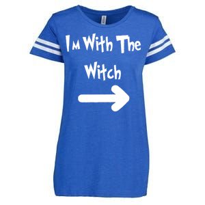 Funny Halloween I'm With The Witch  Enza Ladies Jersey Football T-Shirt