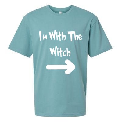 Funny Halloween I'm With The Witch  Sueded Cloud Jersey T-Shirt