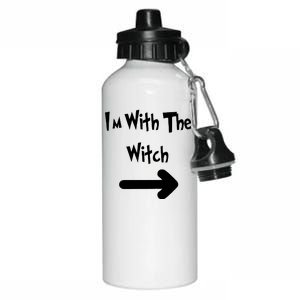 Funny Halloween I'm With The Witch  Aluminum Water Bottle 