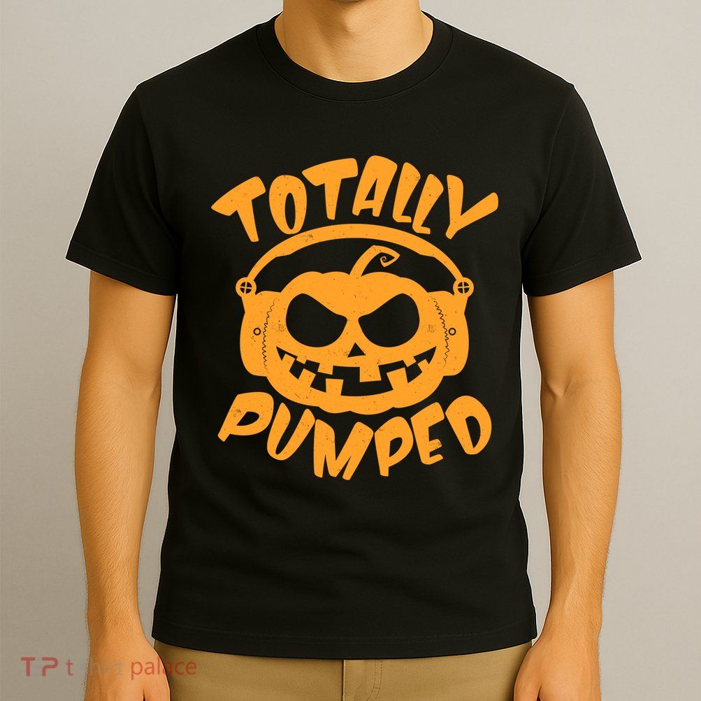 Funny Halloween Totally Pumped Headphones Pumpkin T-Shirt