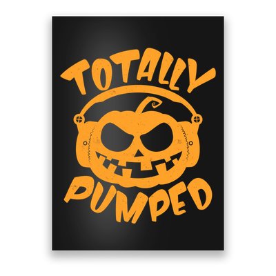 Funny Halloween Totally Pumped Headphones Pumpkin Poster