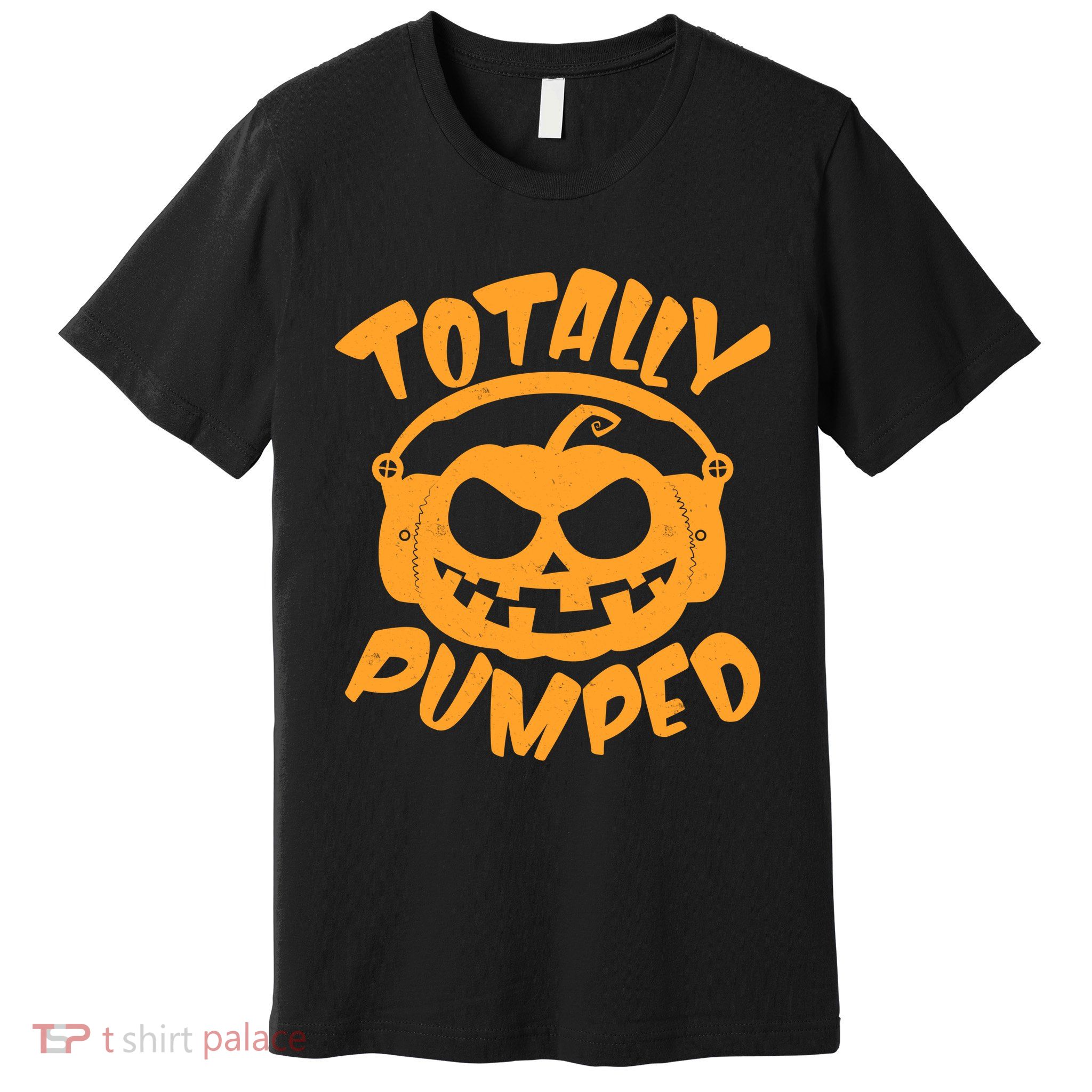 Funny Halloween Totally Pumped Headphones Pumpkin Premium T-Shirt