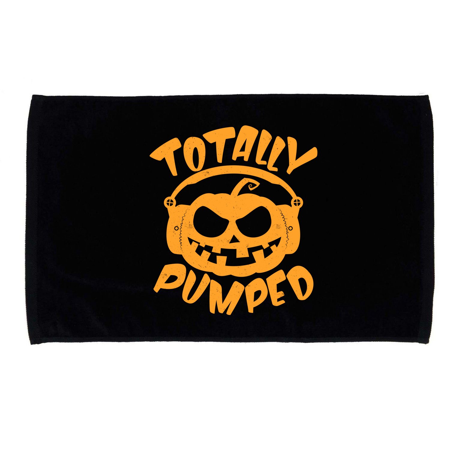 Funny Halloween Totally Pumped Headphones Pumpkin Microfiber Hand Towel