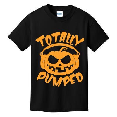 Funny Halloween Totally Pumped Headphones Pumpkin Kids T-Shirt