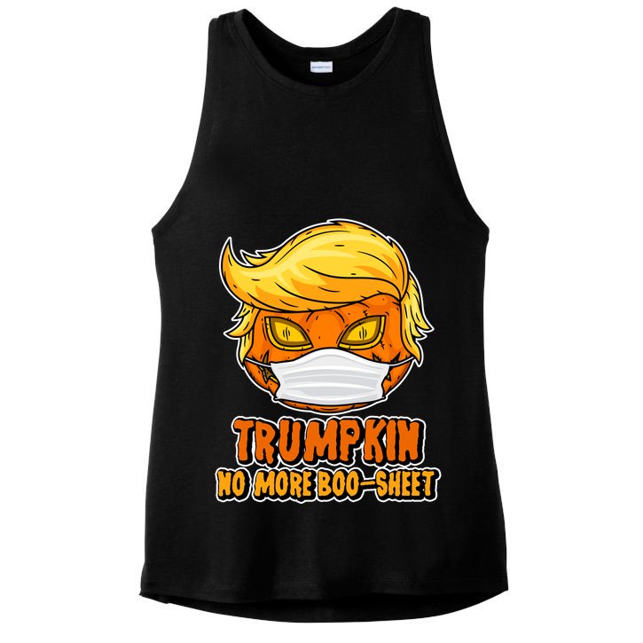 Funny Halloween Trumpkin No More Boo-Sheet Ladies PosiCharge Tri-Blend Wicking Tank