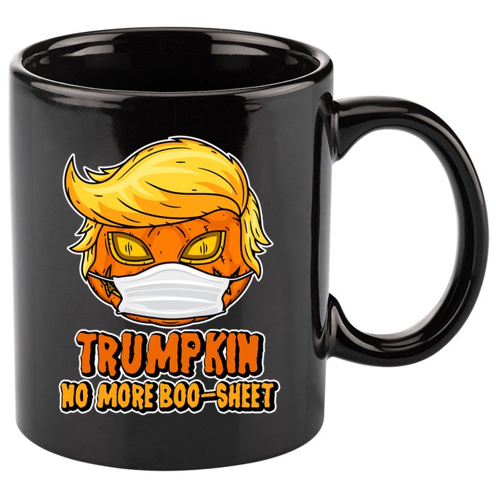 Funny Halloween Trumpkin No More Boo-Sheet 11oz C Handle Ceramic Mug