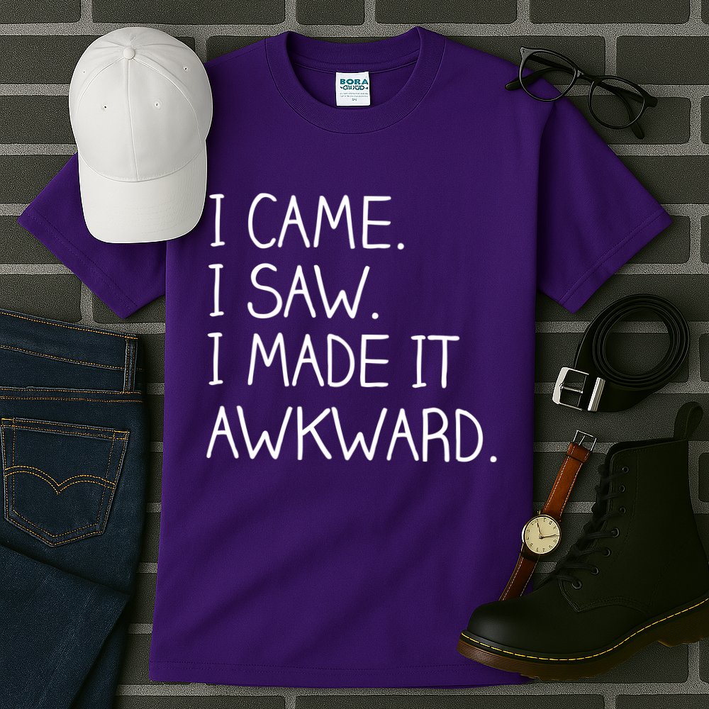 Funny Hand Written - I Came. I Saw. I Made It Awkward. Tall T-Shirt