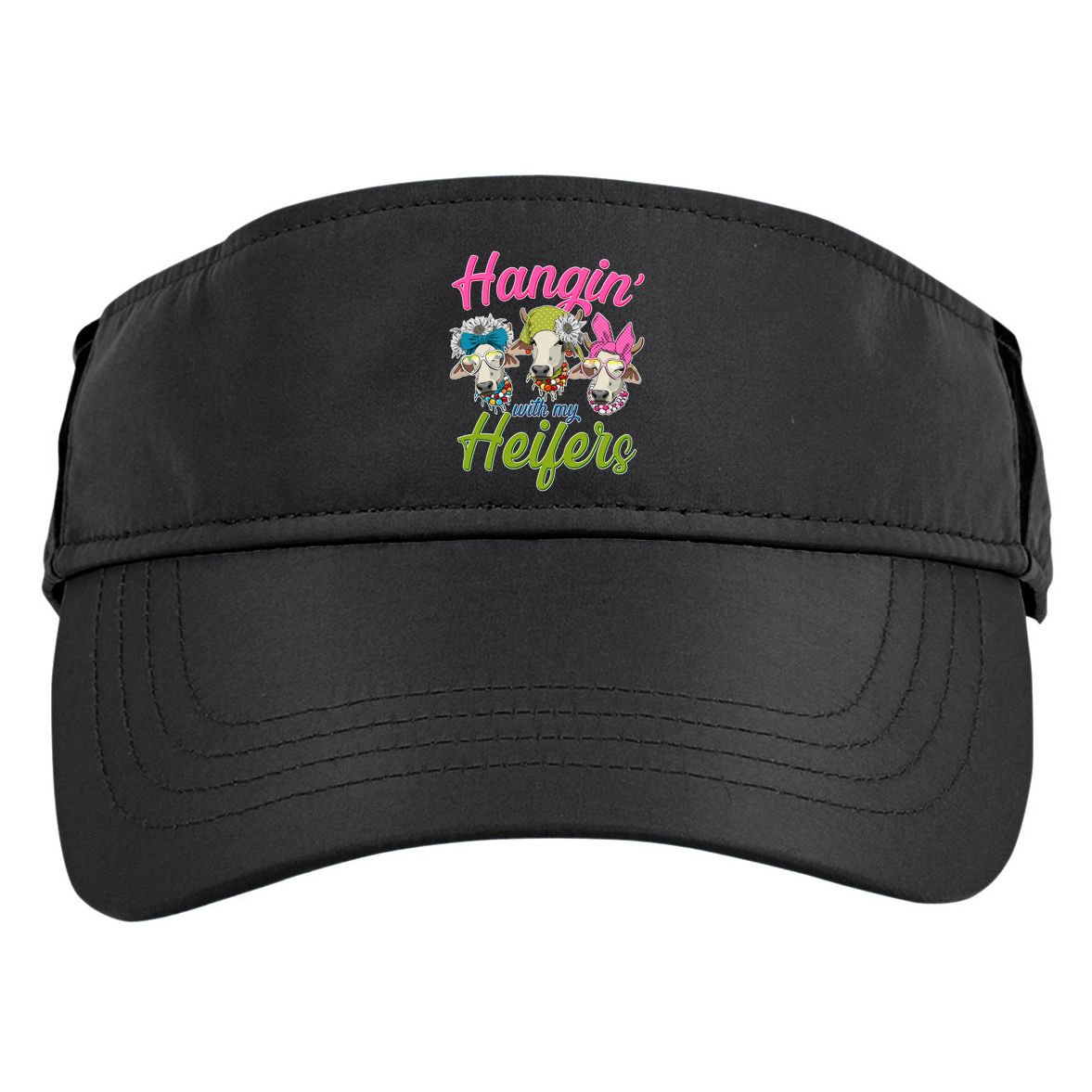 Funny Hangin' With My Heifers Cows Adult Drive Performance Visor