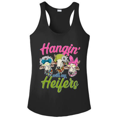 Funny Hangin' With My Heifers Cows Ladies PosiCharge Competitor Racerback Tank