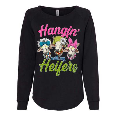 Funny Hangin' With My Heifers Cows Womens California Wash Sweatshirt