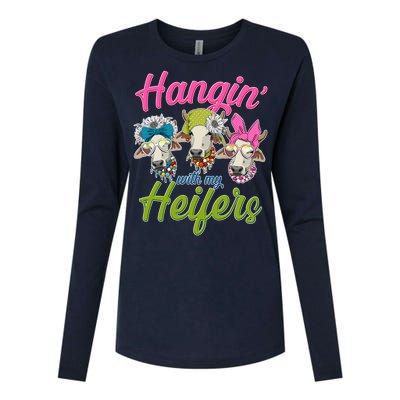 Funny Hangin' With My Heifers Cows Womens Cotton Relaxed Long Sleeve T-Shirt