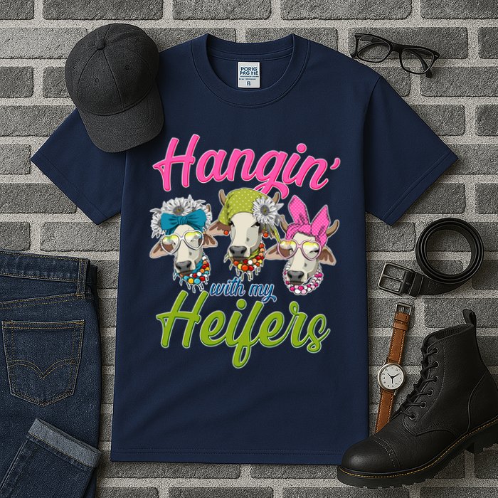 Funny Hangin' With My Heifers Cows Tall T-Shirt