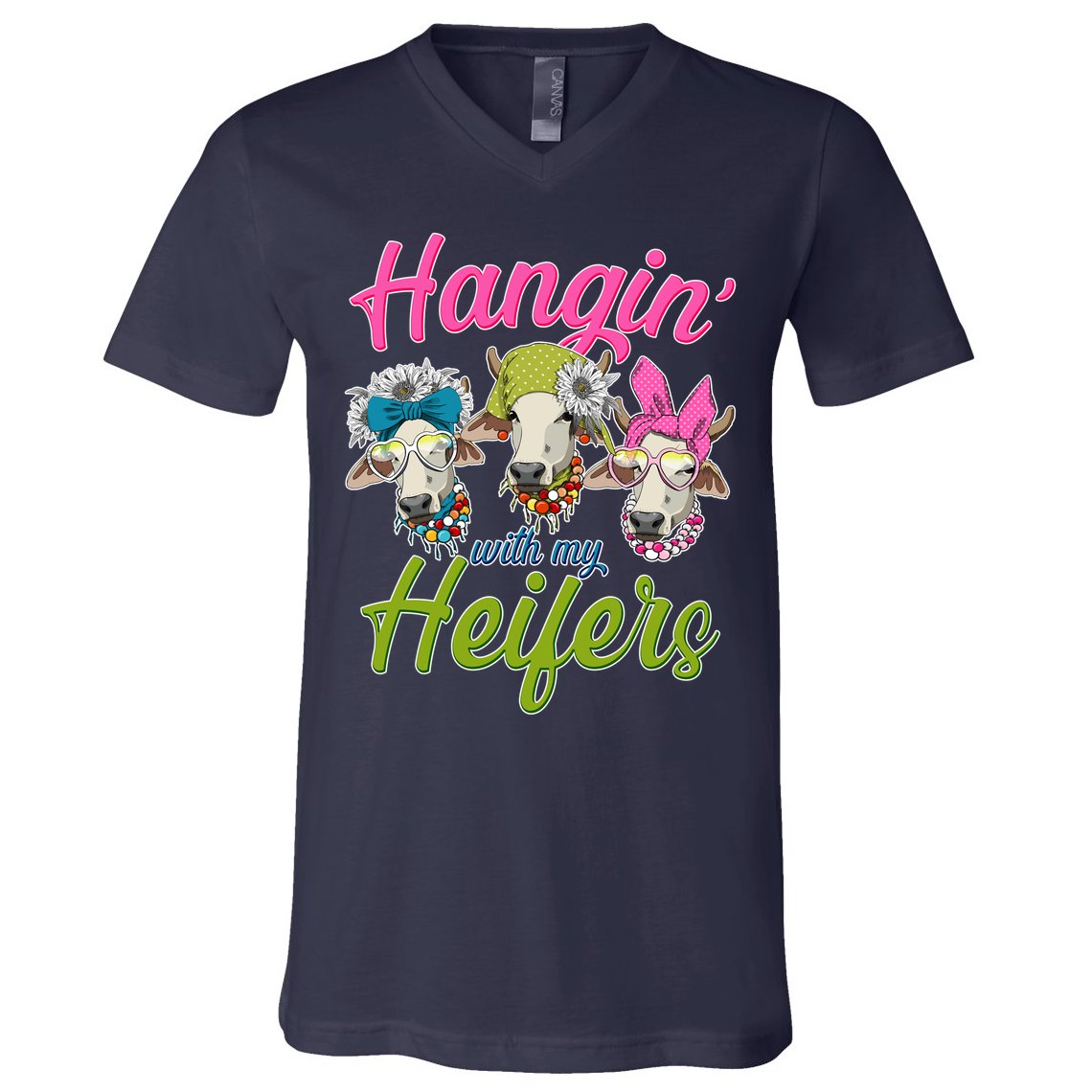 Funny Hangin' With My Heifers Cows V-Neck T-Shirt