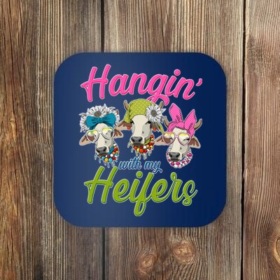 Funny Hangin' With My Heifers Cows Coaster