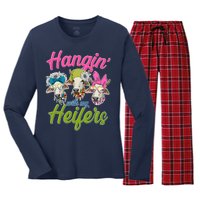 Funny Hangin' With My Heifers Cows Women's Long Sleeve Flannel Pajama Set 