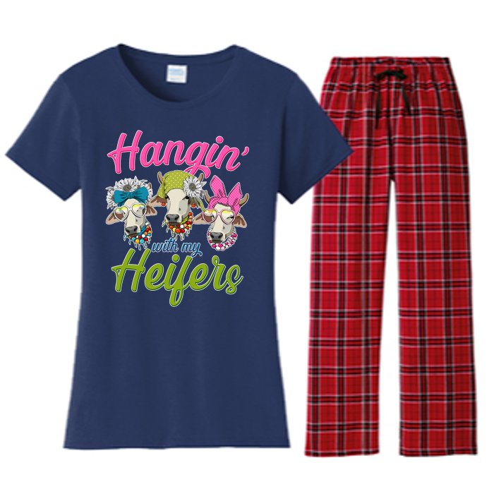 Funny Hangin' With My Heifers Cows Women's Flannel Pajama Set