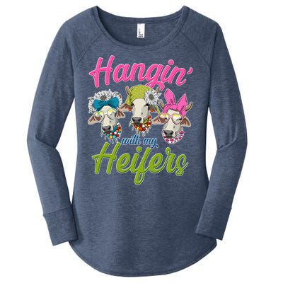 Funny Hangin' With My Heifers Cows Women's Perfect Tri Tunic Long Sleeve Shirt