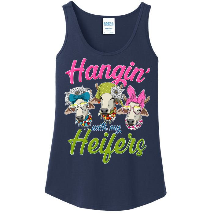 Funny Hangin' With My Heifers Cows Ladies Essential Tank