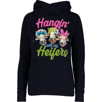 Funny Hangin' With My Heifers Cows Womens Funnel Neck Pullover Hood