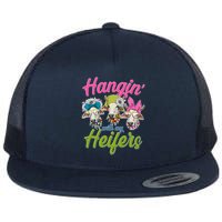 Funny Hangin' With My Heifers Cows Flat Bill Trucker Hat